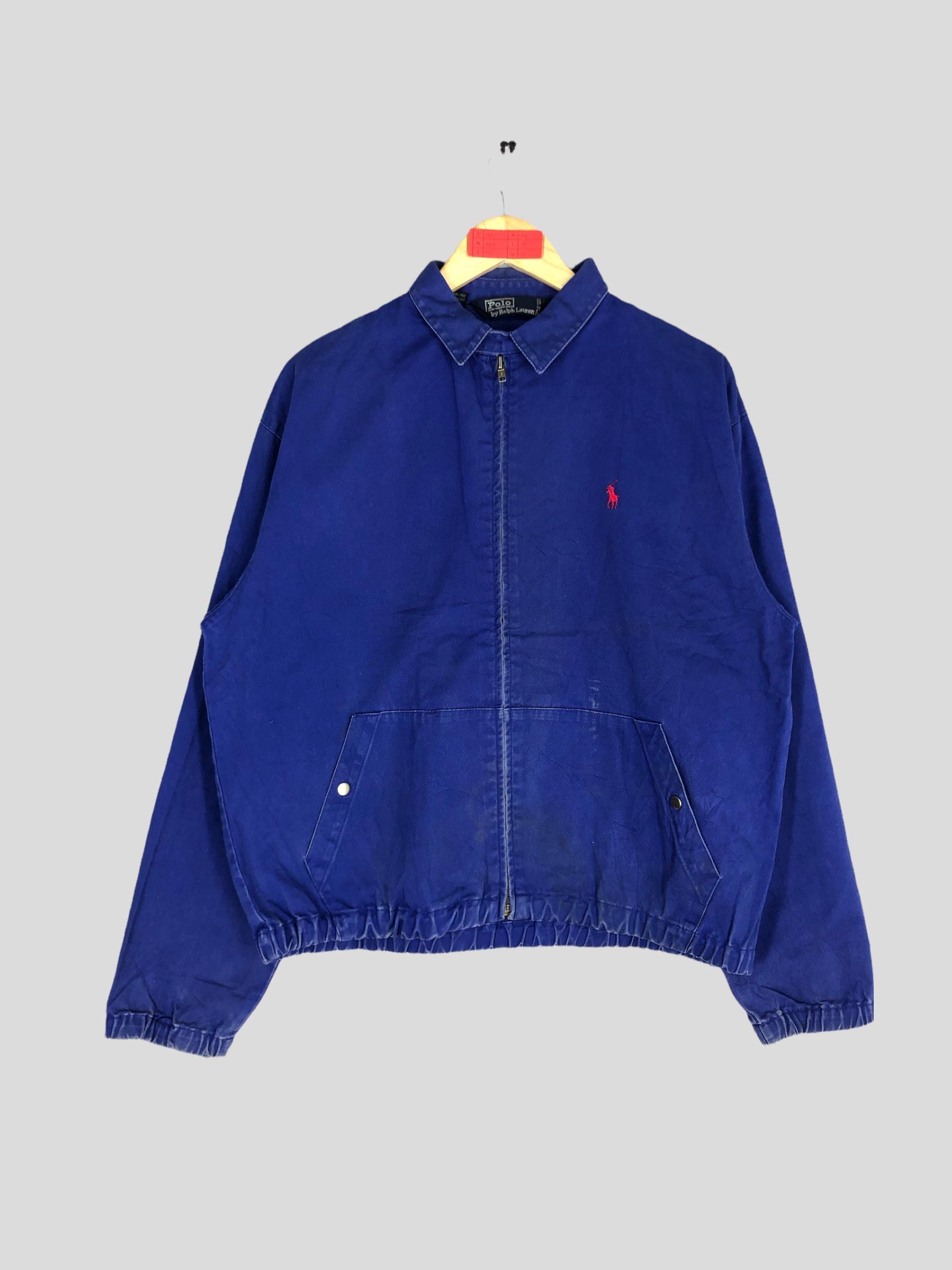 Vintage Polo Ralph Lauren Harrington Jacket: Blue Cotton Bomber