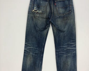 Vintage Levis 501 Selvedge Jeans, Big E Redline, Japan Made, 30x42