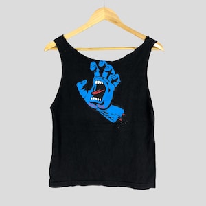 Distressed Santa Cruz Screaming Hand Sleeveless TShirt Santa Cruz Speed Wheels Scream Big Image Skateboard Sleeveless Tee Size Small