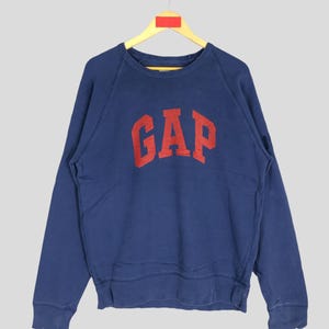 Vintage GAP Biglogo Sweatshirt Medium Blue Gap Crewneck Gap Jumper Pullover Sweater Casual fashion Sweater Bomber Blue Size M