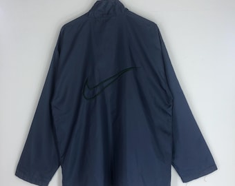 Vintage 90's Nike Swoosh Training Jacket XLarge Nike Swoosh Windbreaker Jacket Nike Sportswear Blue Jacket Nike Hoodie Light Jacket Size XL