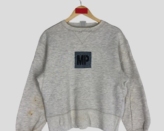 Vintage Avirex USA Sweatshirt: Distressed Grey Crewneck, Military Style (Size S)