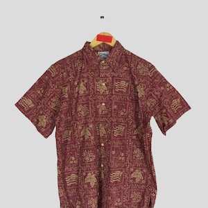 Vintage 1980s Reyn Spooner Hawaiian Shirt Medium Reyn Spooner Hibiscus Motif Shirt Hawaii Surf Wear Button Up Size M