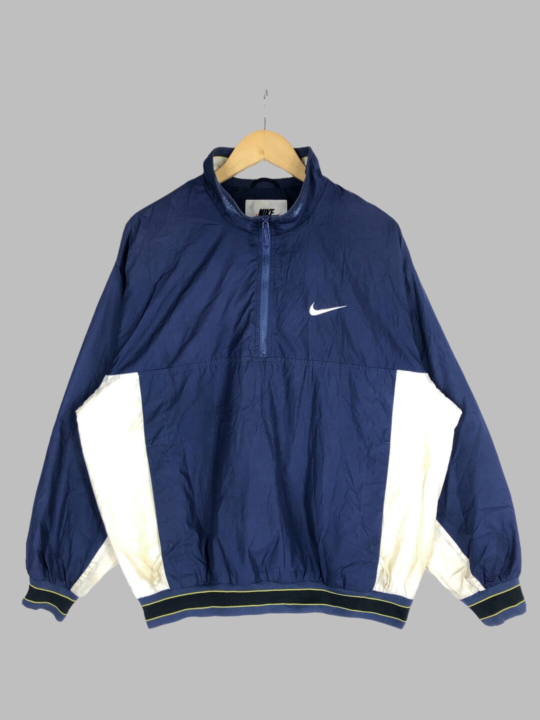 Vintage Nike Swoosh Half Zipper Jacket Large Nike Swoosh