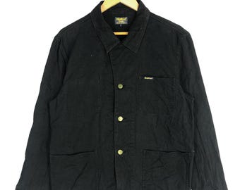 Vintage 90er Jahre Osh Kosh Schwarze Baumwolle Chore Jacke, Grösse L