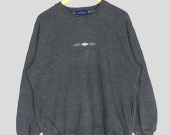 Vintage Louis Valentino Sweatshirt: Christy Crewneck Pullover, Gray Size L