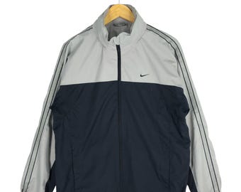 Vintage 90's Nike Swoosh Training Jacket Large Nike Swoosh Windbreaker Jacket Sportswear Black Gray Jacket Nike Light Jacket Size L