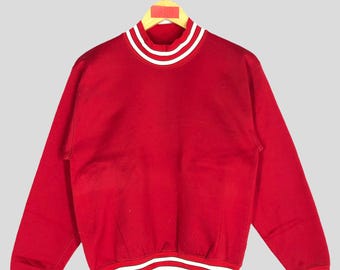 Vintage 60s Champion Nylon Crewneck Sweatshirt Red Size S