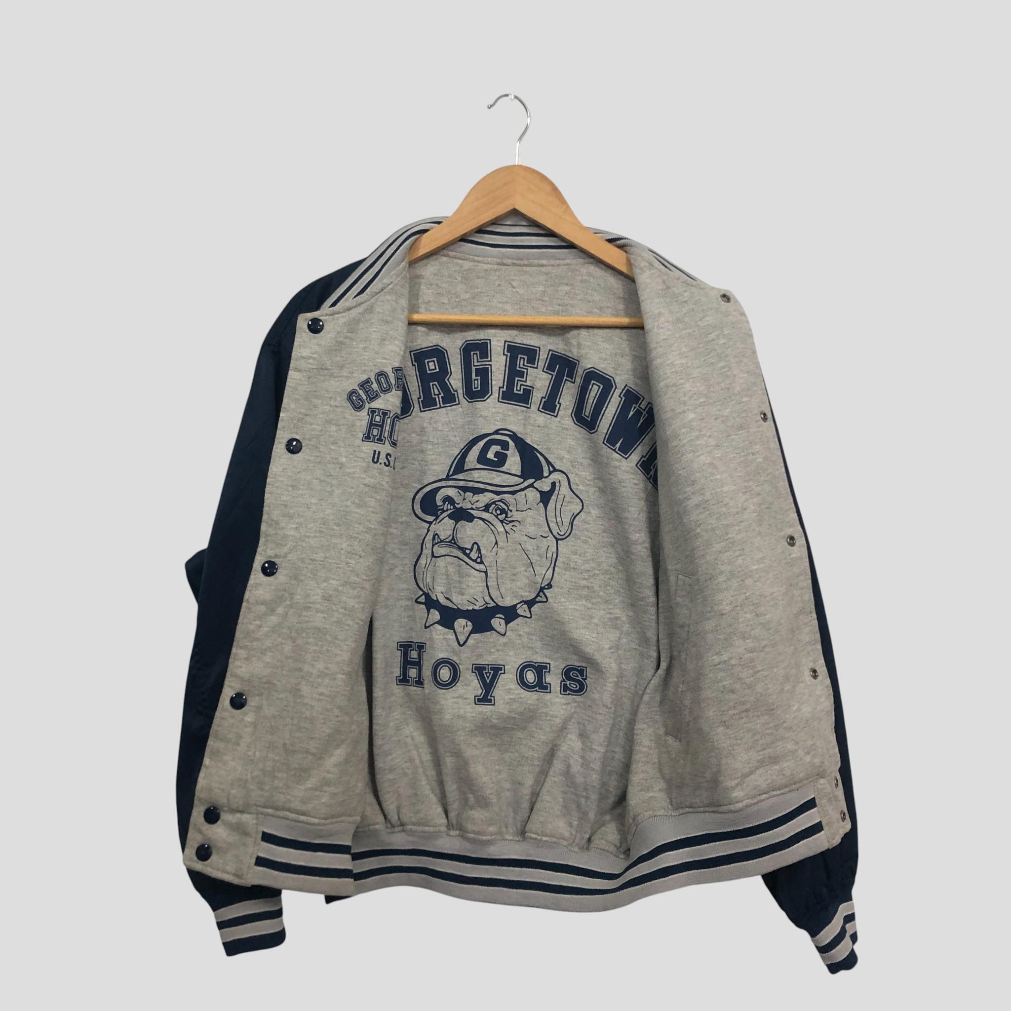Vintage 90s Georgetown Hoyas NCAA Reversible Bomber Jacket Large