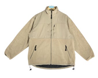 Vintage Benetton F1 fleecejack, crème Racing Team-parka (l)