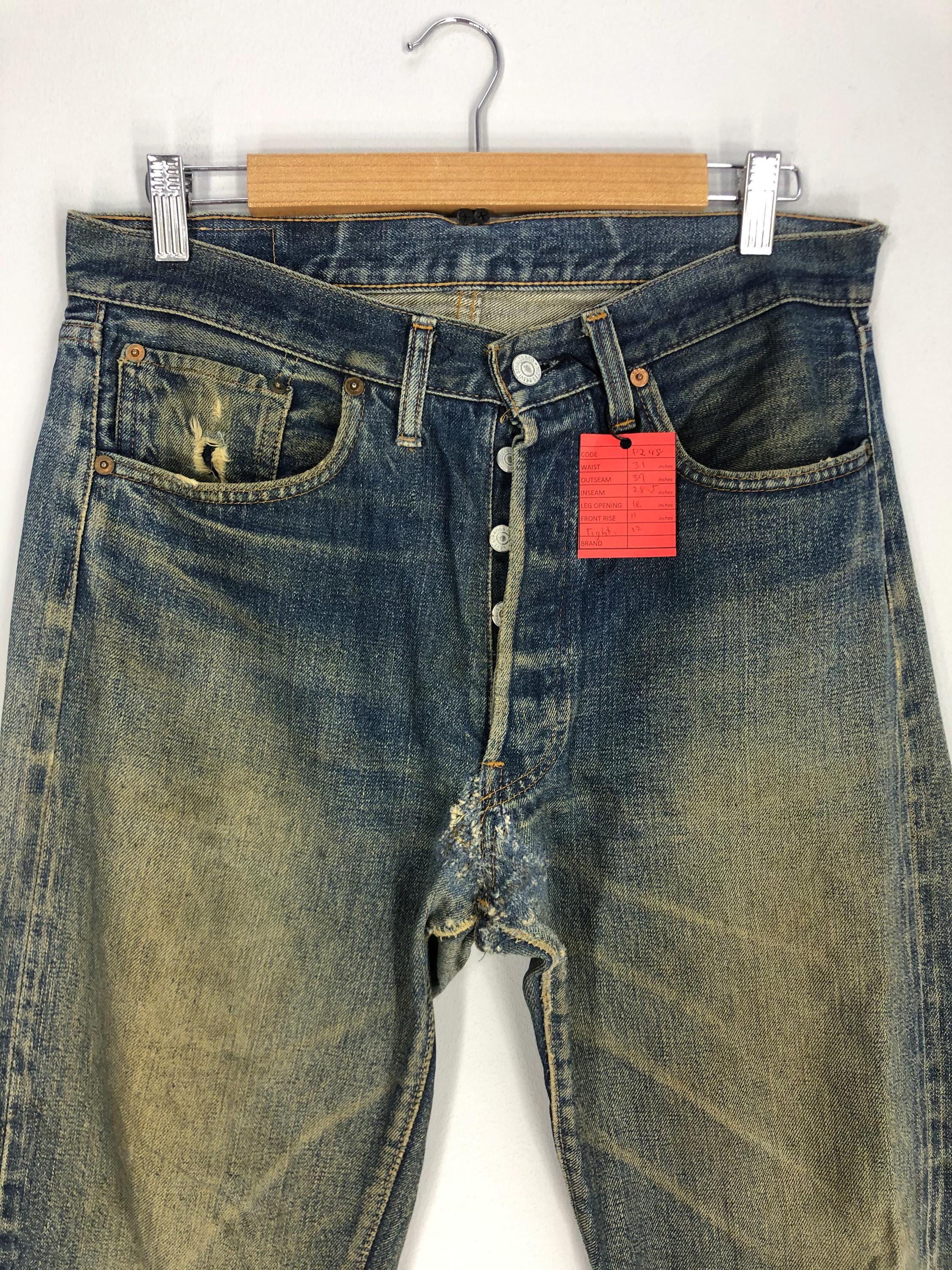Vintage 70s LEVI'S 501 Selvedge Denim Jeans (31x39) - Etsy