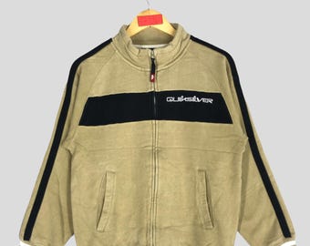 Vintage Quiksilver Zipper Track Jacket Yellow Cotton Size M