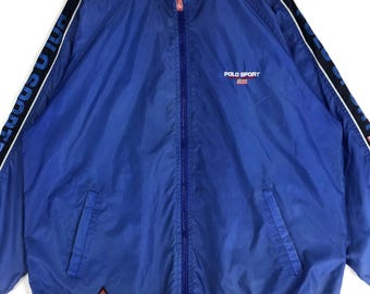 Vintage 90s Polo Sport Ralph Lauren Windbreaker Jacket, Blue XXL