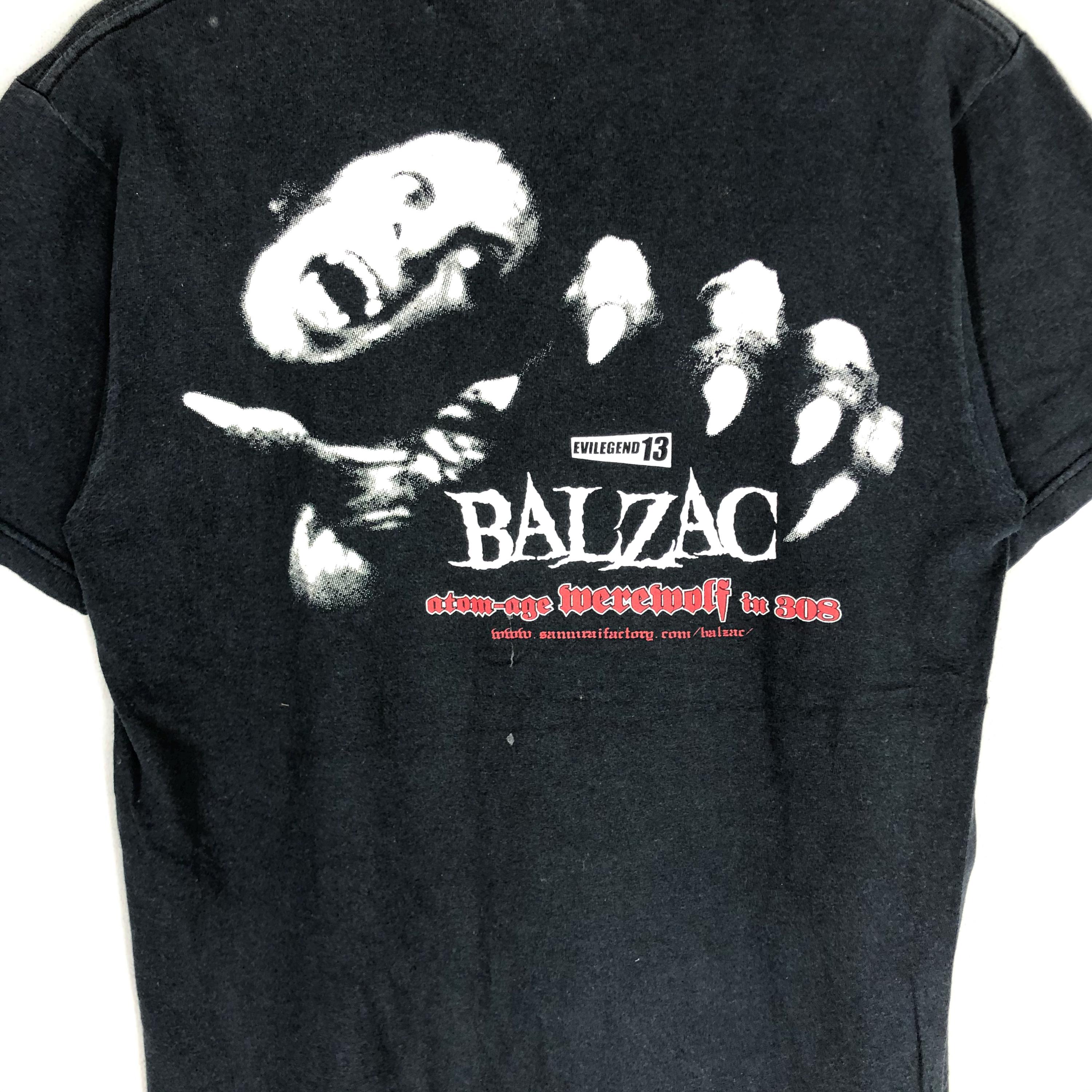 Vintage 90's Balzac Japanese Rock Black Large T Shirt Band