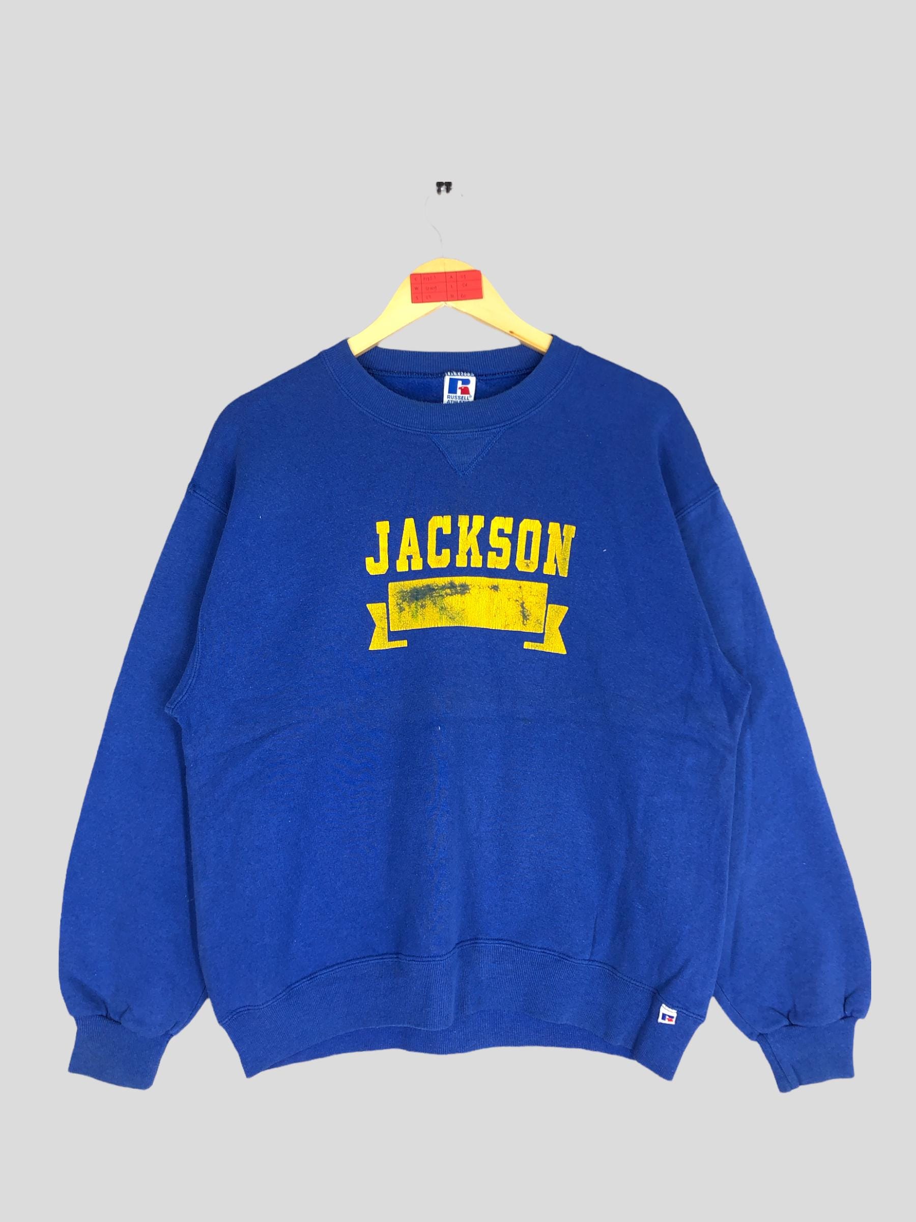 Sweat Vintage Homme Années 90 - Bleu évasé - Col Ras Du Cou - Taille S - Sweater Shop