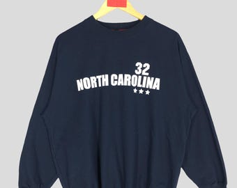 Vintage North Carolina Sweatshirt: Blue American Comfort Crewneck, Size L