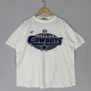 Vintage Dallas Cowboys NFL Spellout Printed T Shirt Large Dallas Cowboys American Football Tee Cowboys American Football TShirt White Size L