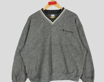 Vintage 90s Champion Pullover Sweatshirt: Gesticktes Logo, Size L