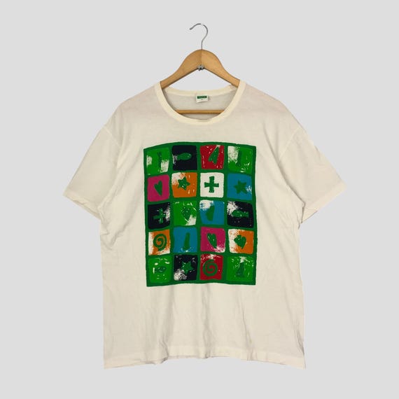 Benetton, Vintage Benetton Colorful Print T-Shirt - Size M