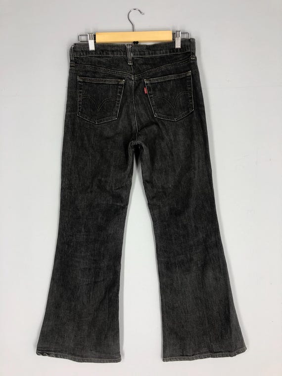 90s Vintage Levi's Bootcut Jeans: Black Stone Wash Denim, Size