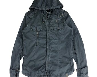 Vintage!! G-star Raw Denim Multipocket Zipper Jacket Rare Design