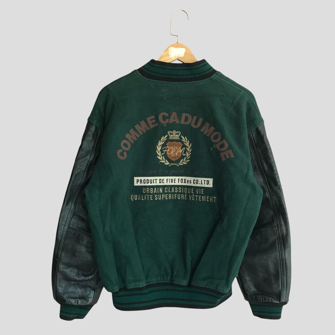 Vintage Comme Ca Du Mode Varsity Jacket Green Large Comme Ca