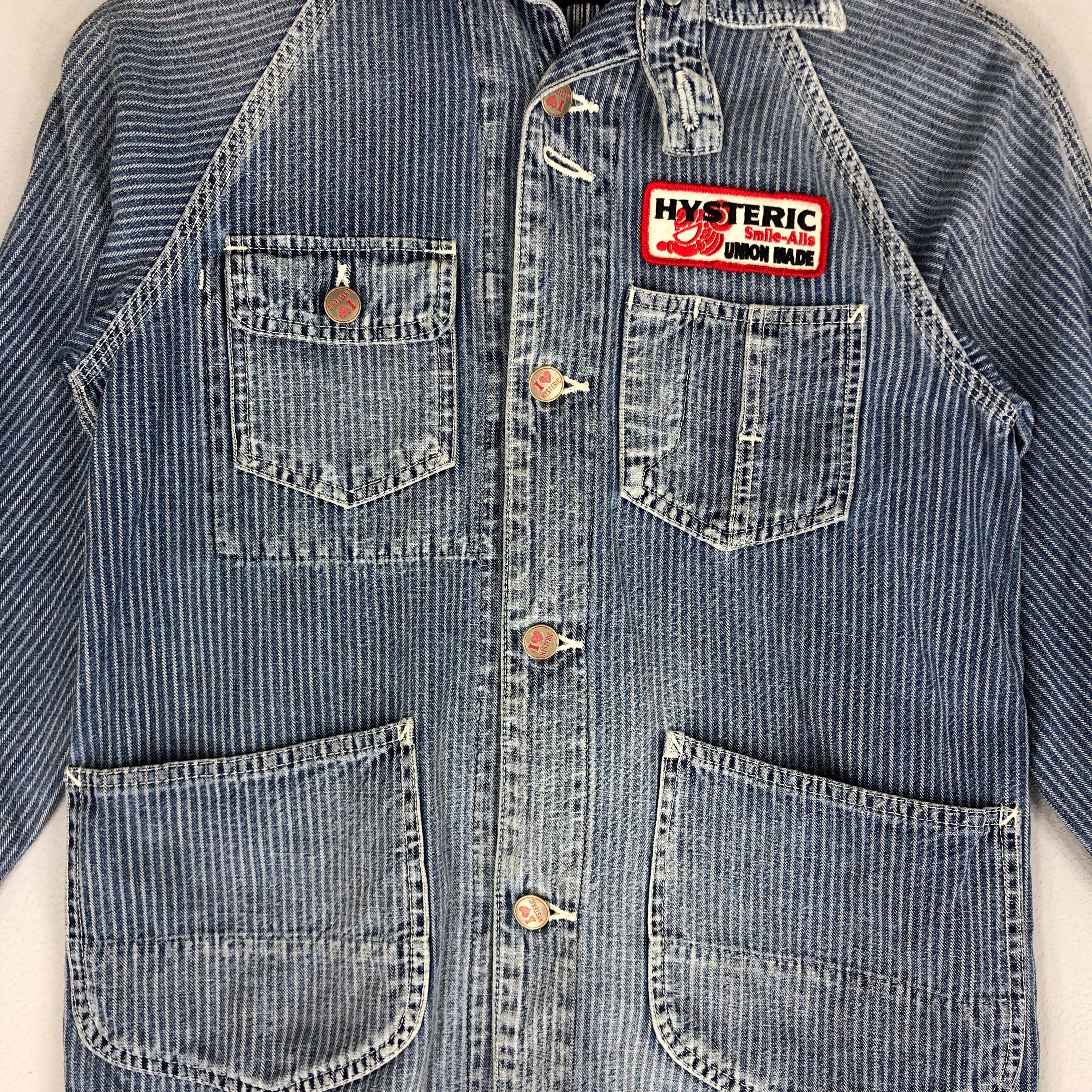 Vintage Hysteric Glamour Hickory Stripe Denim Chore Jacket, Size S