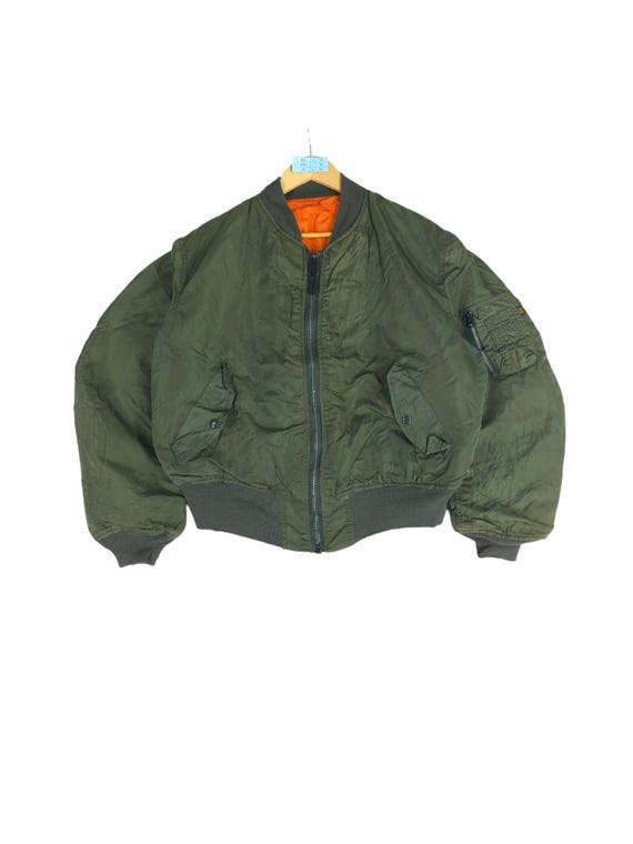 90s USA製 ALPHA Ma-1 bomber jacket Alpha Industries 1990s Made in USA MA-1 Bomber Jacket Green