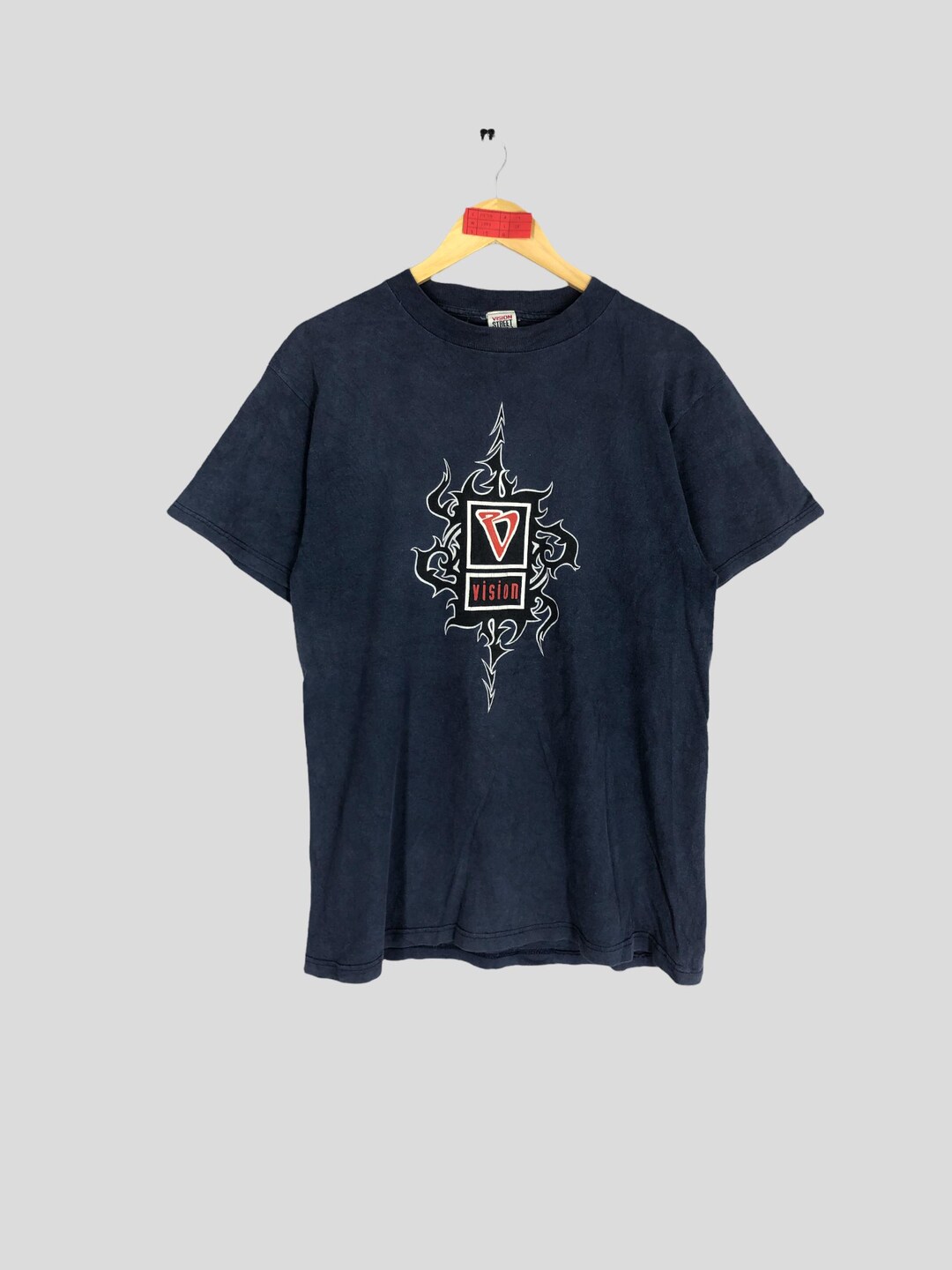 Vintage 90s Vision Street Wear T-shirt: Blue Skater Tee, Made in