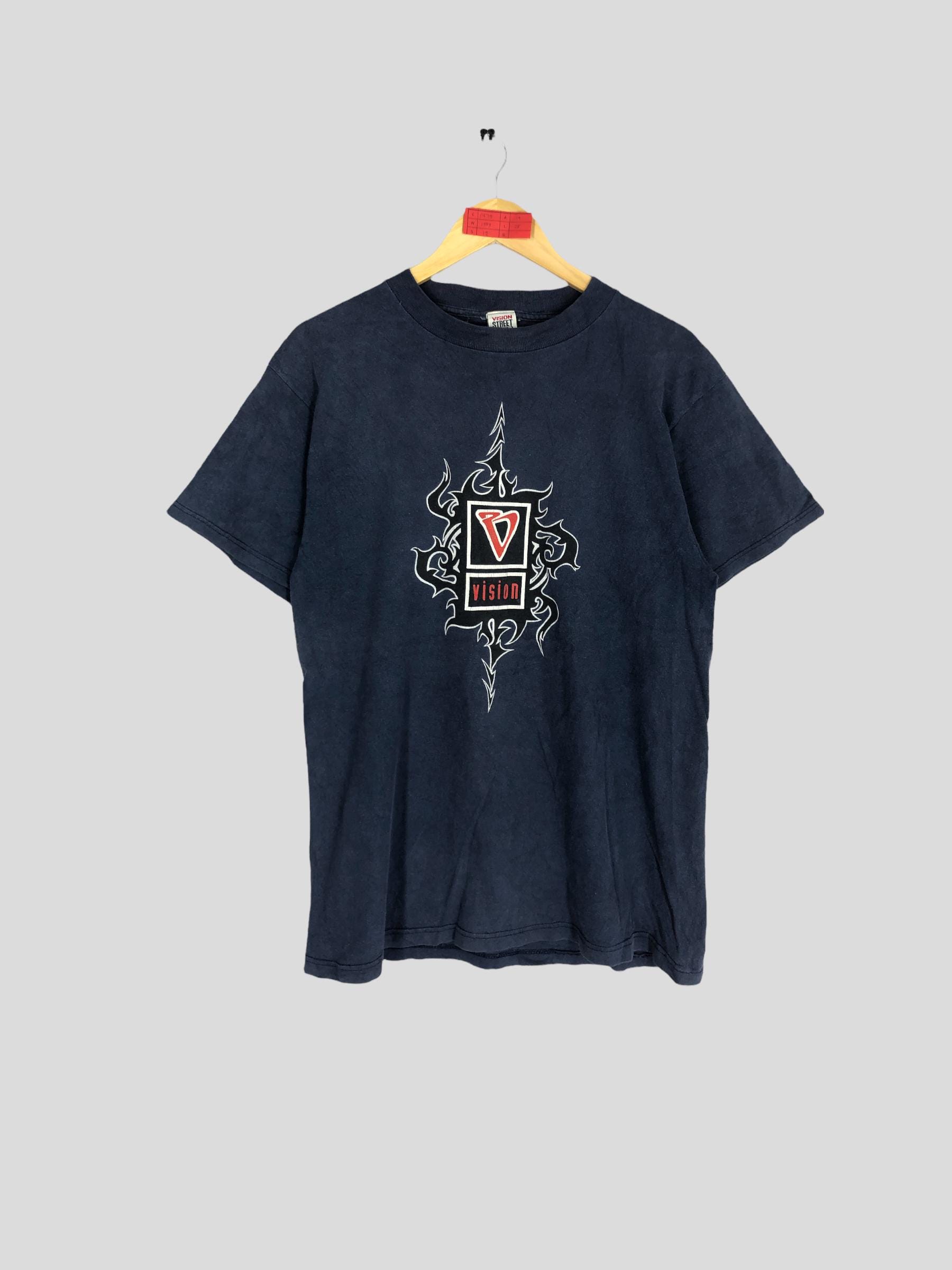 Vintage 90s Vision Street Wear T-shirt: Blue Skater Tee, Made in