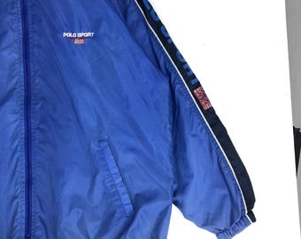 Vintage 90s Polo Sport Ralph Lauren Windbreaker Jacket, Blue XXL