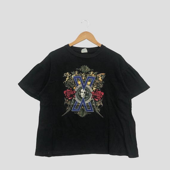 希少 90s Riot ヴィンテージ バンドTシャツ 歌舞伎 JAPANツアー Vintage 90s X Japan Tour T-shirt: Double Sided Graphic Band Tee