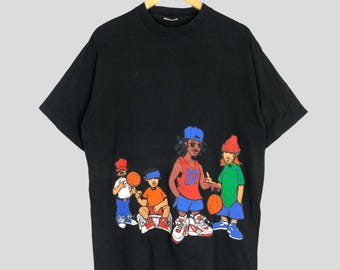 Vintage 90s Graphic T Shirt Large Black Graphic Raptees Gangsta Hip Hop T Shirt Size L