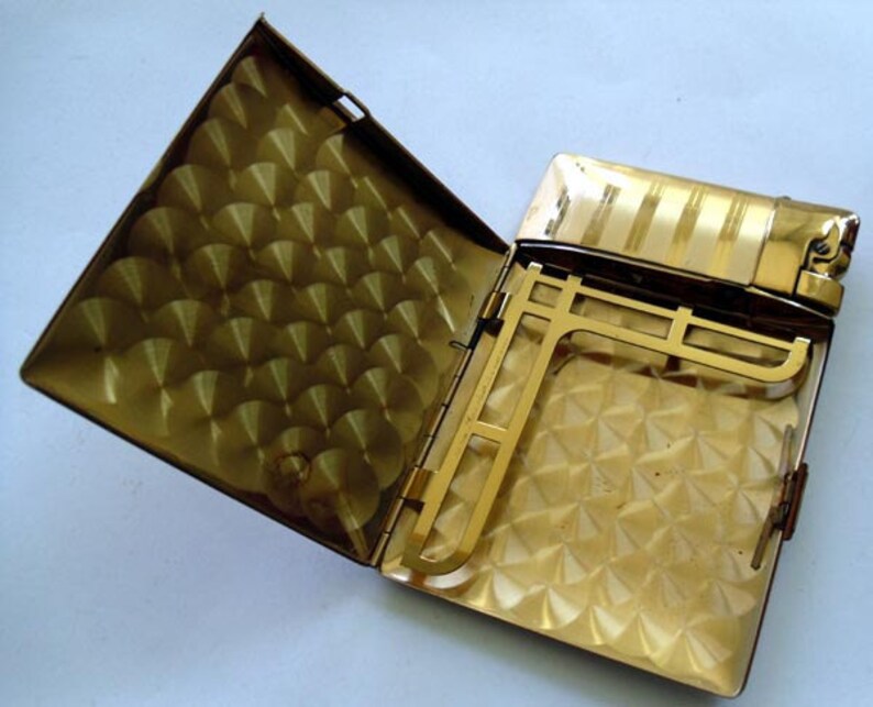 Vintage Elgin American Cigarette Case & Lighter Goldtone Etsy
