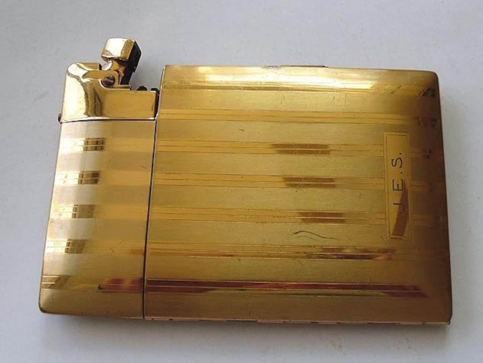 Vintage Elgin American Cigarette Case & Lighter Goldtone Etsy