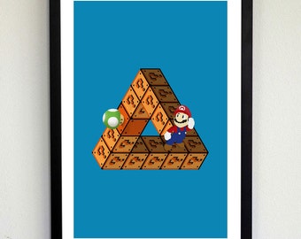 One-Upped Mario Optical Illusion Poster