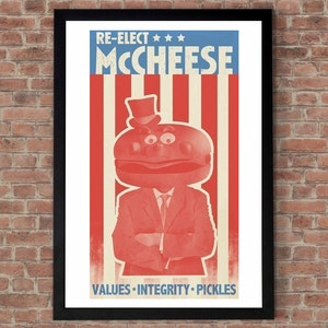 Re-elect McCheese campaign poster