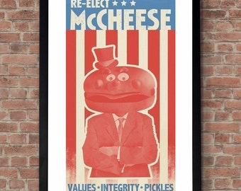 Re-elect McCheese campaign poster