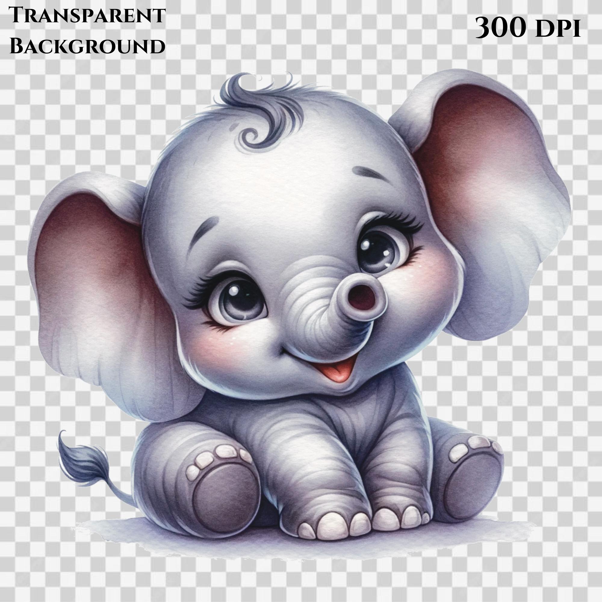 Cute Baby Elephant PNG | Safari Animal | Baby Shower Theme | Nursery ...