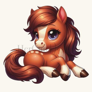 Carino Pony Marrone PNG / Cavallo Marrone / Bellezza / Cucciolo Di Cavallo PNG / Cavallo Dei Cartoni Animati / Animali Da Fattoria PNG / Amanti Dei Cavalli