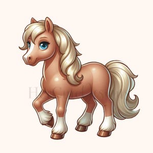 Joli cheval blond doré PNG | Animaux de la ferme | Poupée cheval | PNG ouest | Fille vache | Fillette