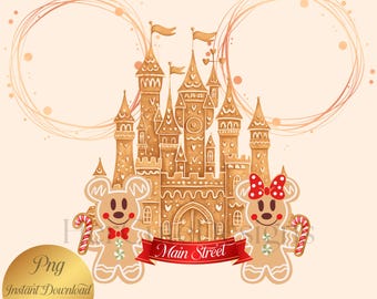 Mainstreet Pepparkaksslott PNG | Röd kokett rosett | Musse Pigg | Minnie Mouse | Jul | Tröjdesign | Polkagrisstång