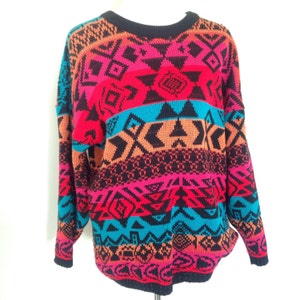 Vintage Aztec Sweater, Vintage Bright Sweater
