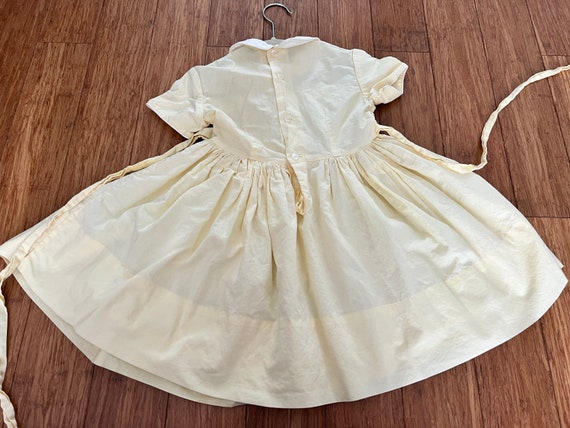 Vintage buttery yellow 50s girls dress tagged 5T - image 8