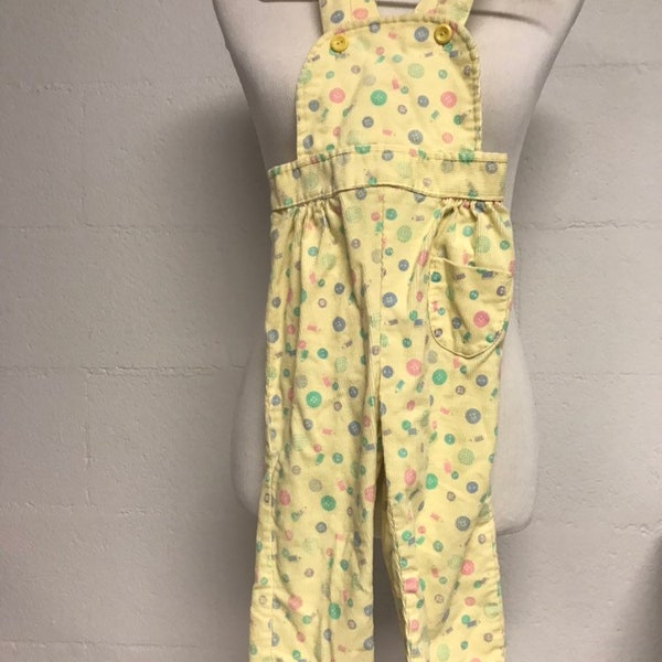 Vintage Pastel toddler overalls corduroy