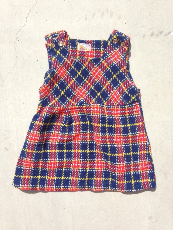 Vintage Toddler Argyle Dress, Tagged 2T, Vintage … - image 1