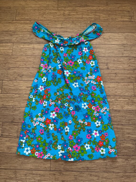 Vintage Handmade Flower Power adult Dress - image 5