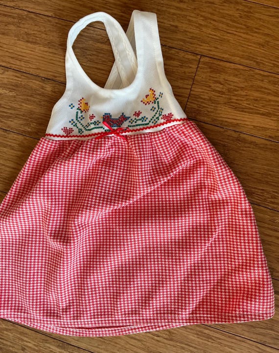 Vintage Carters Toddler patchwork style dress tun… - image 3