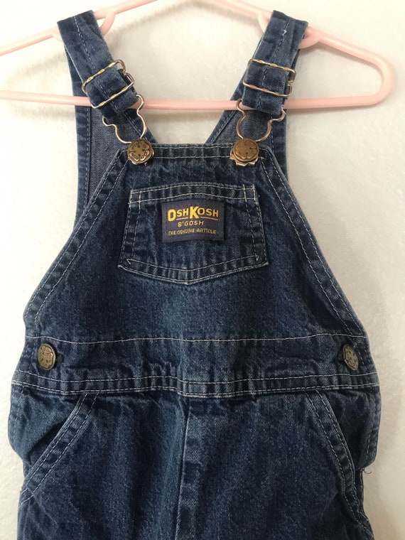 Vintage Oshkosh bgosh blue denim overalls 6-9 mon… - image 2