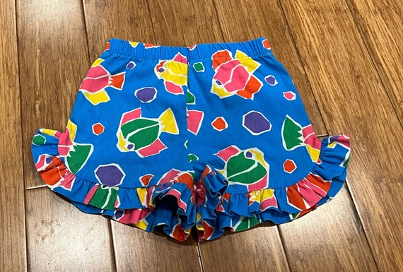 Vintage girls fish flutter colorful shorts - image 5